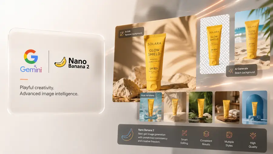 Nano Banana Pro on Shhots AI — Google DeepMind's Gemini-powered image generation and editing model for photoreal ecommerce product visuals