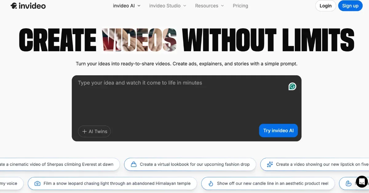 InVideo AI as a Creatify alternative for AI-generated UGC and social ads
