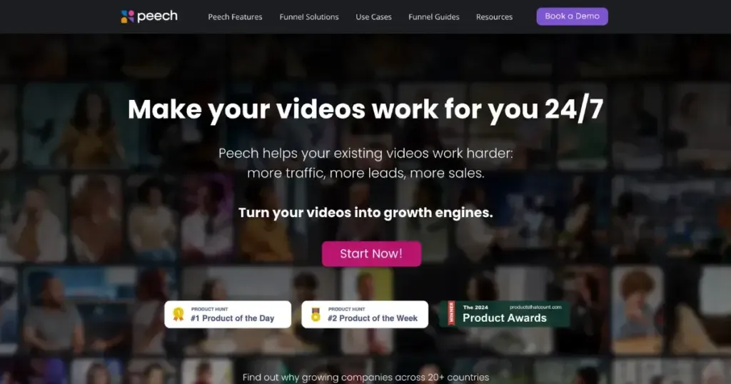 Peech free AI video generator workspace turning long-form content into short social videos